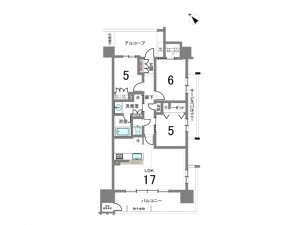 岡崎市康生通南、中古マンションの間取り画像です