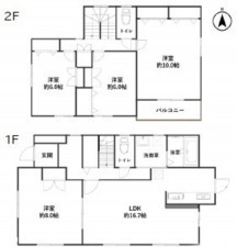 岡崎市上地、中古一戸建ての間取り画像です