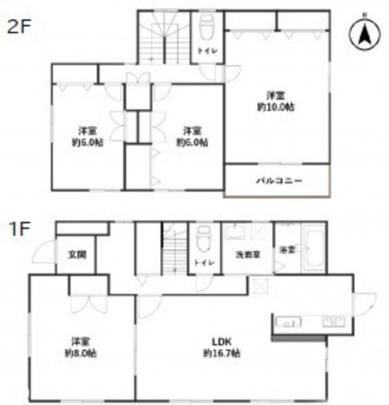 岡崎市上地、中古一戸建ての間取り画像です