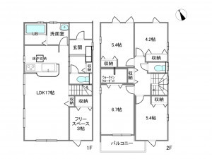 岡崎市福岡町、新築一戸建ての間取り画像です