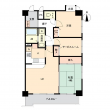 岡崎市竜美南、中古マンションの間取り画像です
