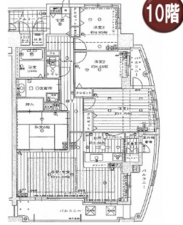 岡崎市蓑川新町、中古マンションの間取り画像です