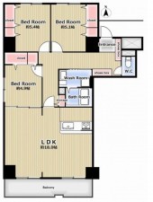 岡崎市材木町、中古マンションの間取り画像です