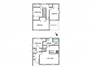 岡崎市国正町、新築一戸建ての間取り画像です