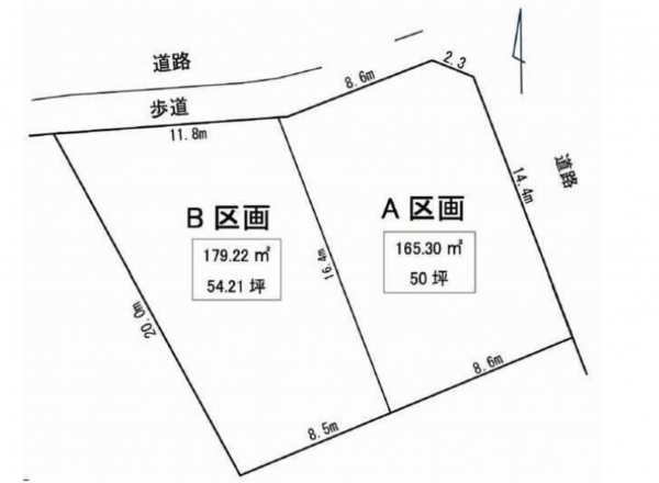 岡崎市中島町、土地の間取り画像です