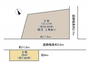 岡崎市若松町、土地の間取り画像です