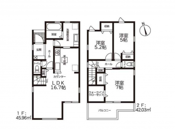 岡崎市緑丘、新築一戸建ての間取り画像です
