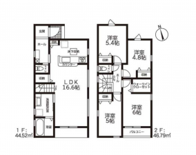 岡崎市緑丘、新築一戸建ての間取り画像です
