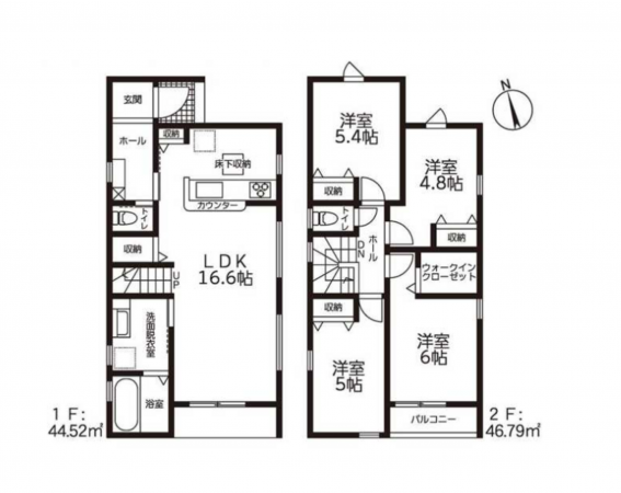 岡崎市緑丘、新築一戸建ての間取り画像です