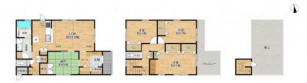 岡崎市久後崎町、中古一戸建ての間取り画像です