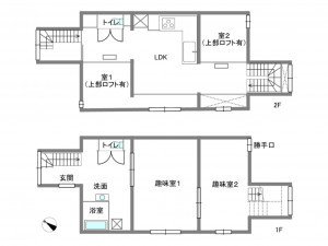 岡崎市中町、中古一戸建ての間取り画像です