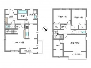 岡崎市福岡町、新築一戸建ての間取り画像です