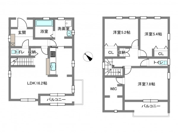 岡崎市福岡町、新築一戸建ての間取り画像です