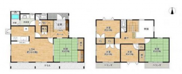 岡崎市本宿町、中古一戸建ての間取り画像です