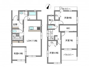 岡崎市中島西町、中古一戸建ての間取り画像です