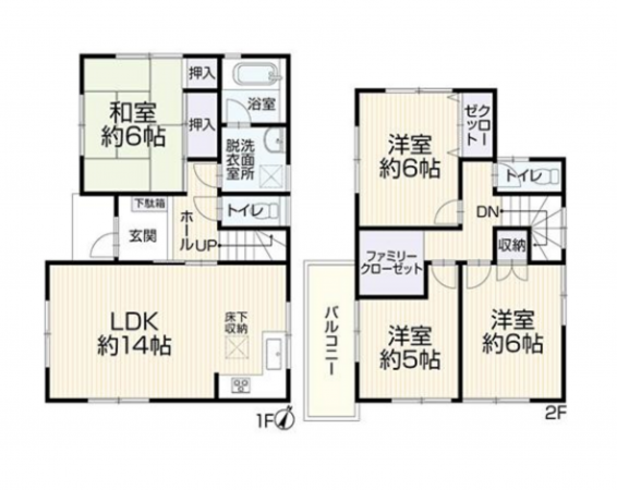 岡崎市中島町、中古一戸建ての間取り画像です