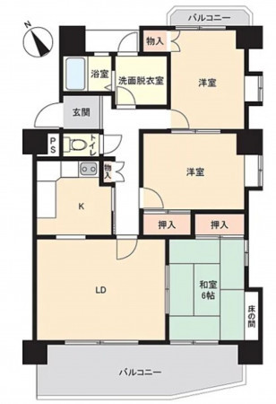 岡崎市朝日町、中古マンションの間取り画像です