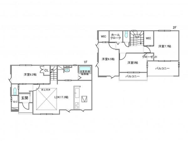 岡崎市中島町、新築一戸建ての間取り画像です