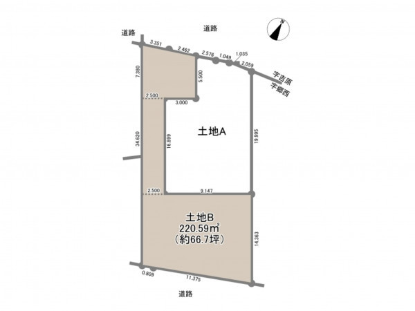 岡崎市天白町、土地の間取り画像です
