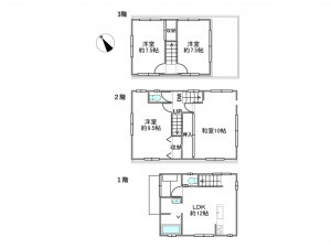 岡崎市中町、中古一戸建ての間取り画像です