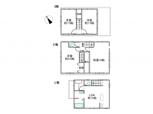 岡崎市中町、中古一戸建ての間取り画像です