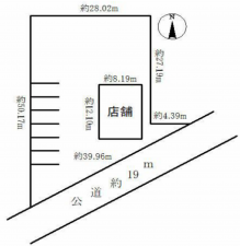 岡崎市福桶町、収益物件/店舗の間取り画像です