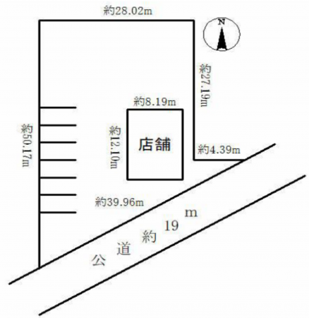 岡崎市福桶町、収益物件/店舗の間取り画像です