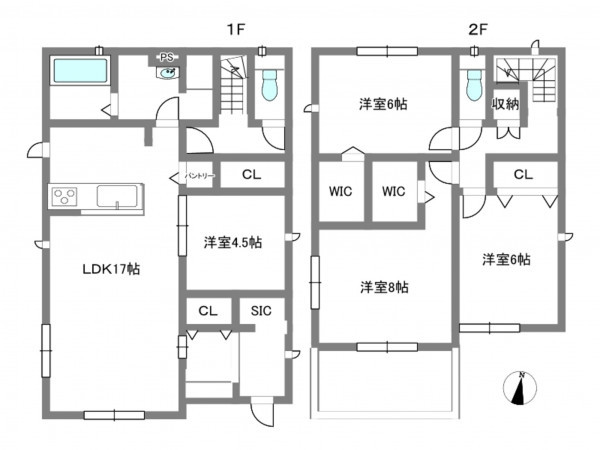 岡崎市赤渋町、新築一戸建ての間取り画像です