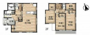 岡崎市土井町、中古一戸建ての間取り画像です
