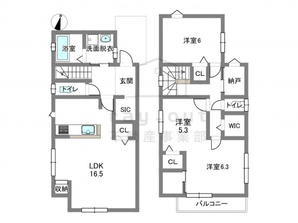 岡崎市上地、中古一戸建ての間取り画像です