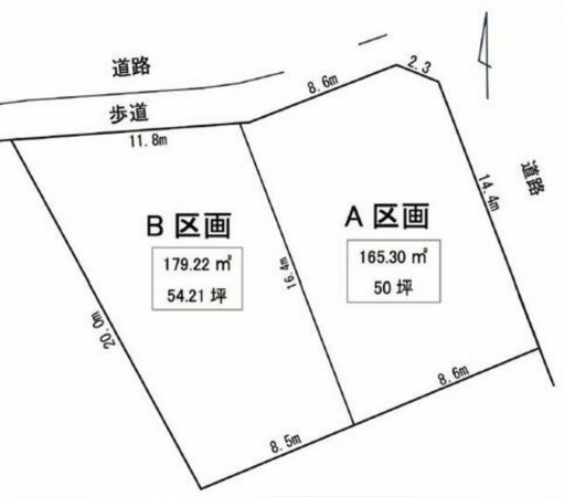 岡崎市中島町、土地の間取り画像です