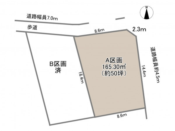 岡崎市中島町、土地の間取り画像です