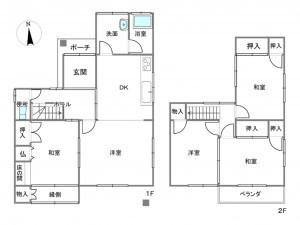 岡崎市牧御堂町、中古一戸建ての間取り画像です