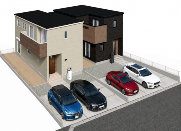 岡崎市二軒屋町、新築一戸建ての外観画像です
