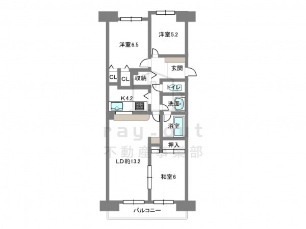 岡崎市中島町、中古マンションの間取り画像です