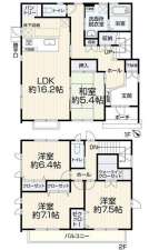 岡崎市藤川町、中古一戸建ての間取り画像です