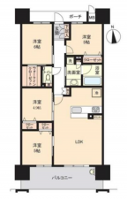 岡崎市康生通西、中古マンションの間取り画像です