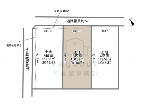 岡崎市坂左右町、土地の間取り画像です