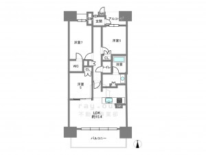 岡崎市柱、中古マンションの間取り画像です