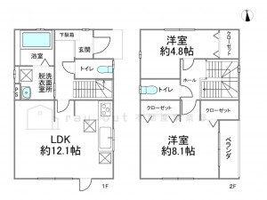 岡崎市大西町、中古一戸建ての間取り画像です