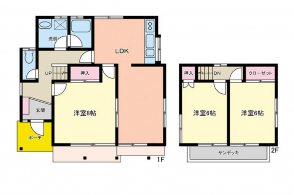 岡崎市羽根町、中古一戸建ての間取り画像です