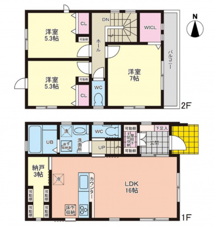 岡崎市大平町、中古一戸建ての間取り画像です