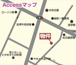 山形市七日町４丁目、土地の地図画像です