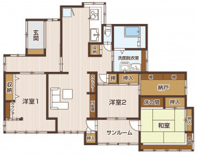 山形市鈴川町３丁目、中古一戸建ての間取り画像です