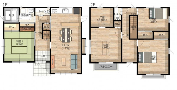 山形市双月町、中古一戸建ての間取り画像です