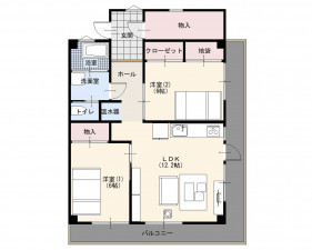 山形市鉄砲町２丁目、中古マンションの間取り画像です
