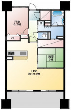 山形市小白川町、中古マンションの間取り画像です