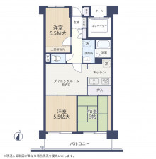 山形市松波４丁目、中古マンションの間取り画像です
