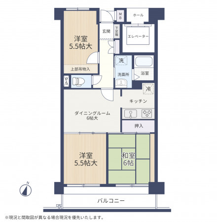 山形市松波４丁目、中古マンションの間取り画像です