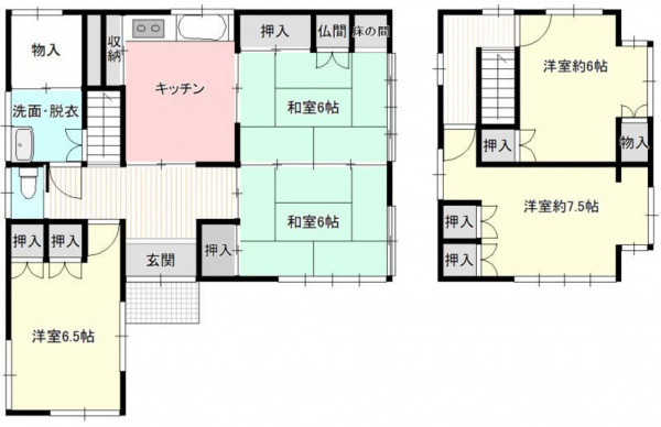 山形市千歳１丁目、収益物件/住宅の間取り画像です